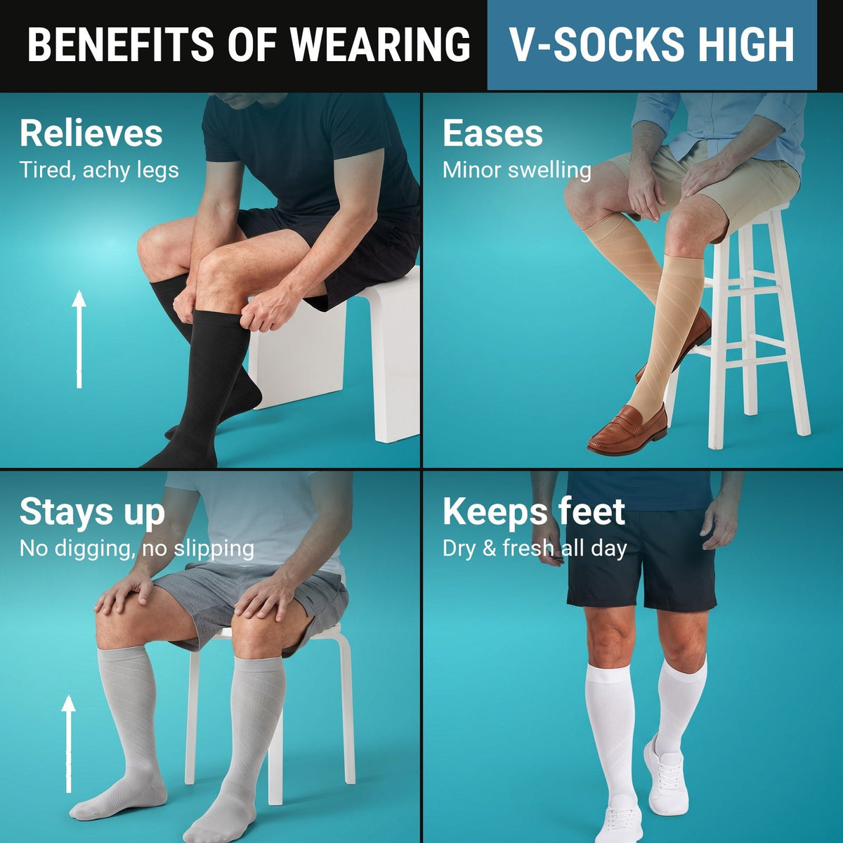 V-Socks High | Knee-High Compression Socks